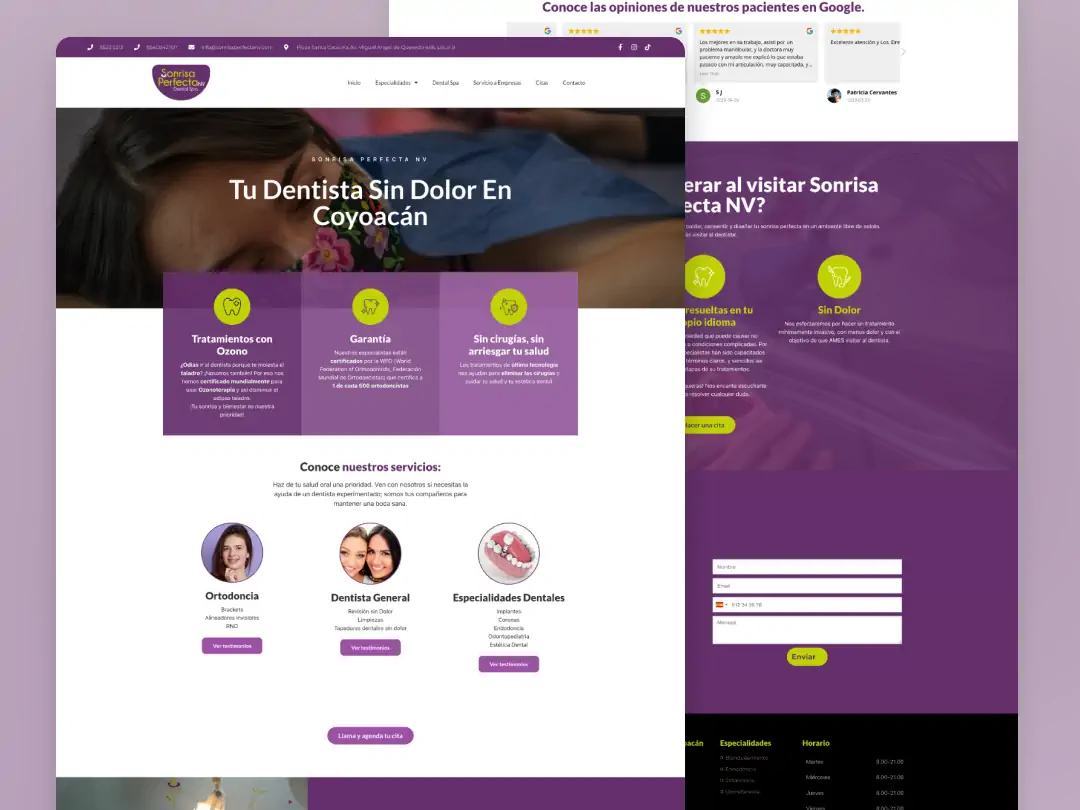 Sitio web dental
