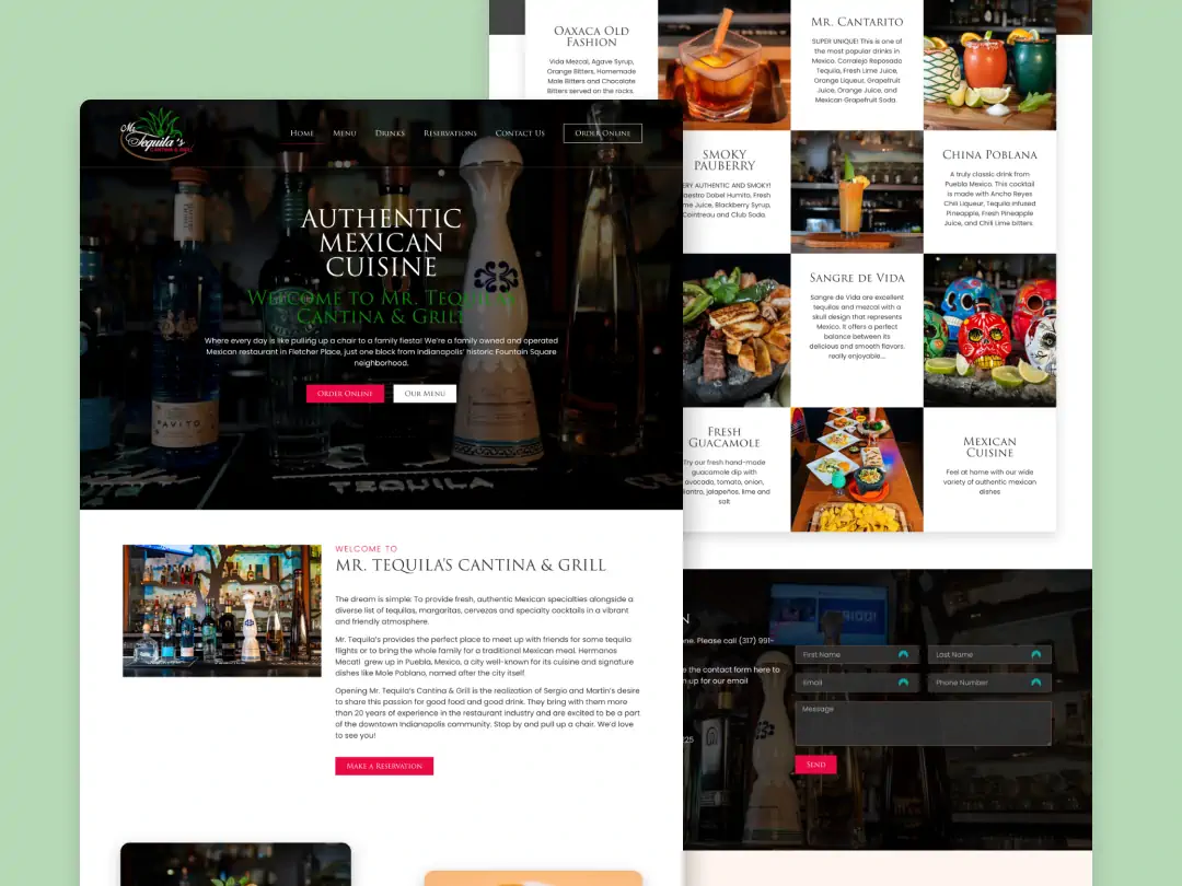 Sitio web de restaurante mexicano