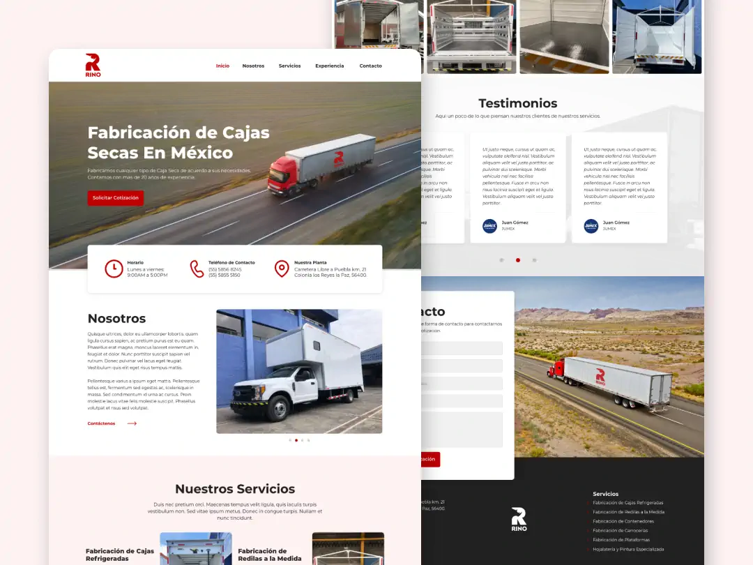 Sitio web industrial